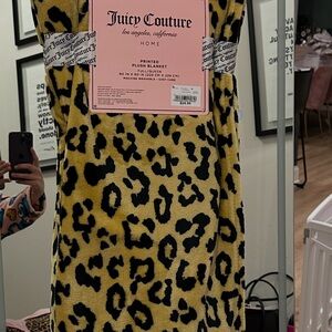 Juicy Couture Yellow and Black Leopard Blanket